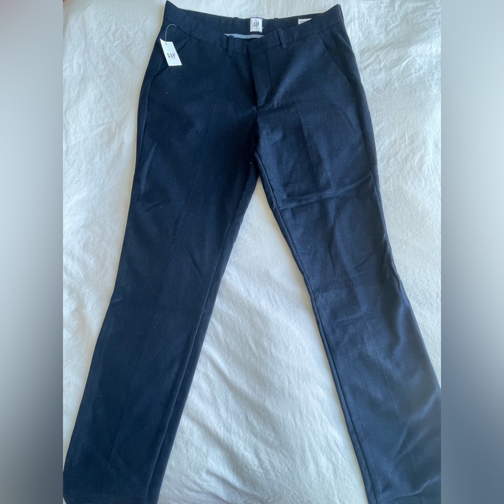 NWT Men’s Navy Blue Herringbone GAP Wool Dress Pants